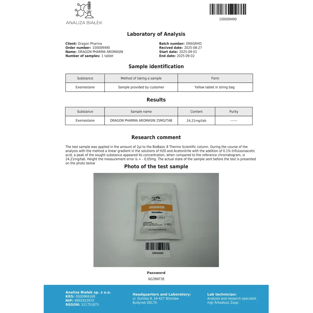 Aromasin (Exemestane) Dragon Pharma