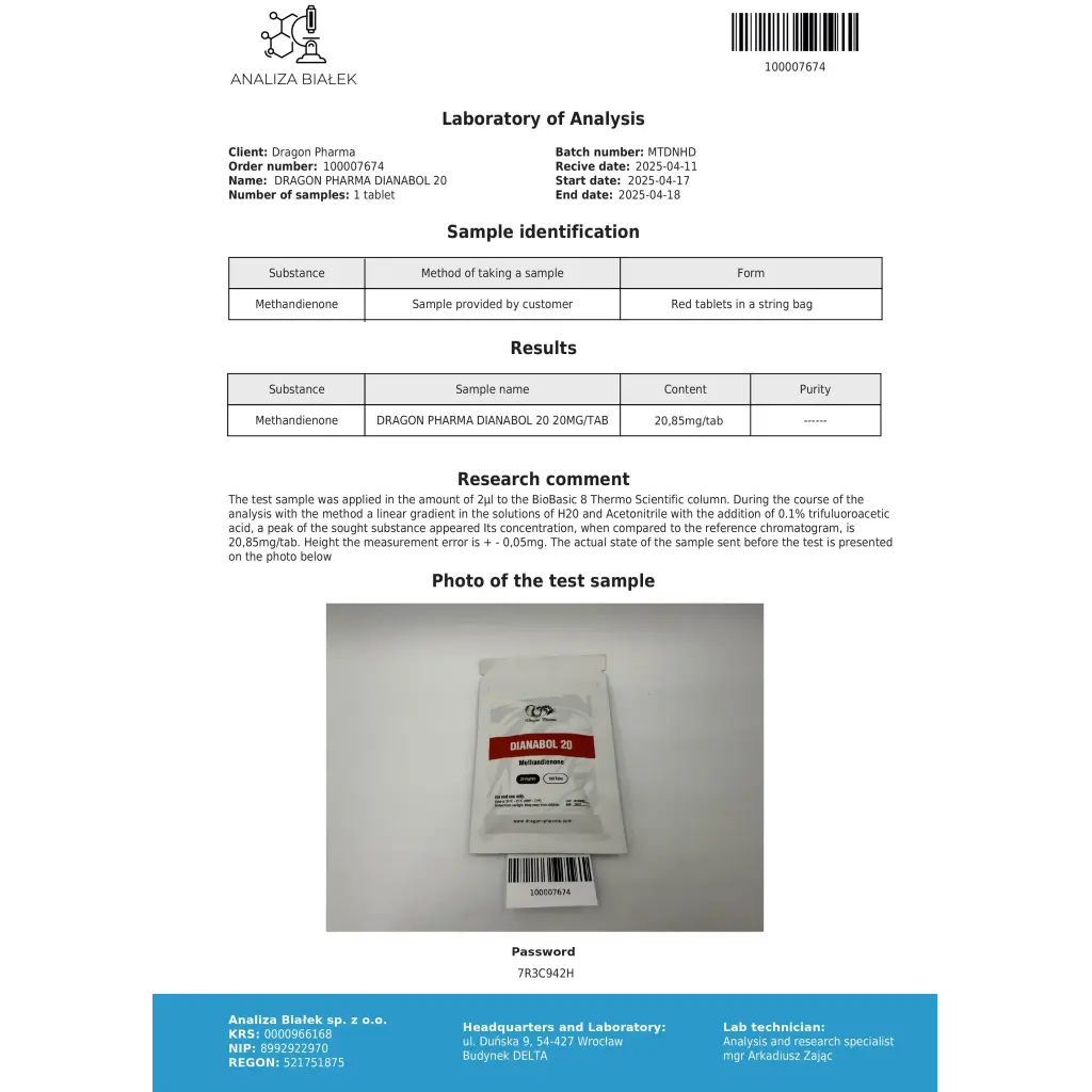 Dianabol 20 Dragon Pharma