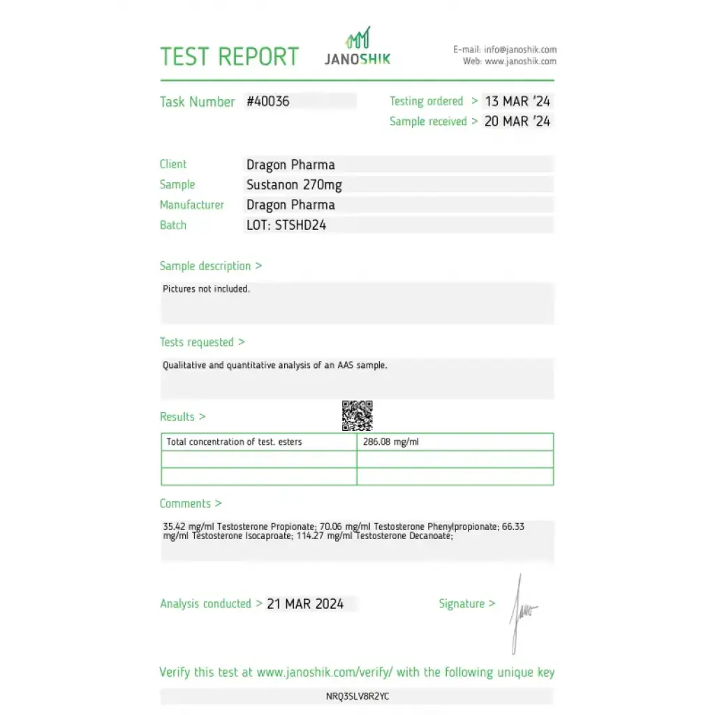 SUSTANON 270 Dragon Pharma