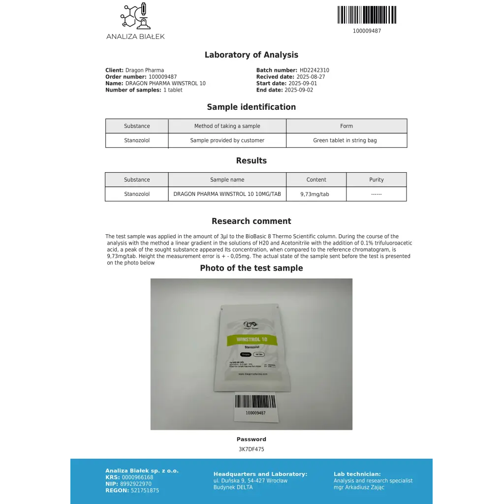Winstrol 10 Dragon Pharma